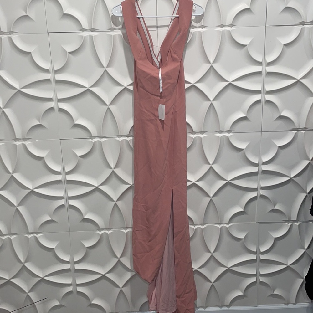 Dessy collective crepe off shoulder bridesmaid dress 10 jj - Picture 3 of 7